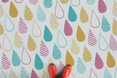 raindrops-illustrated-droplet-flooring-multicolour-room-vinyl-flooring