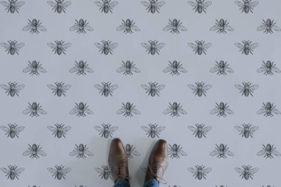 pollen-motif-light-blue-feet-vinyl-flooring