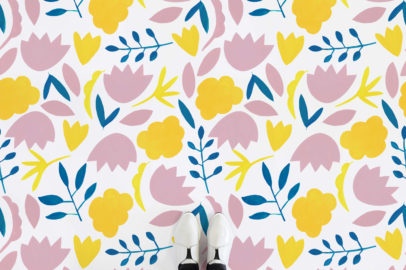 Mimi Floral Pastel Paint Flooring