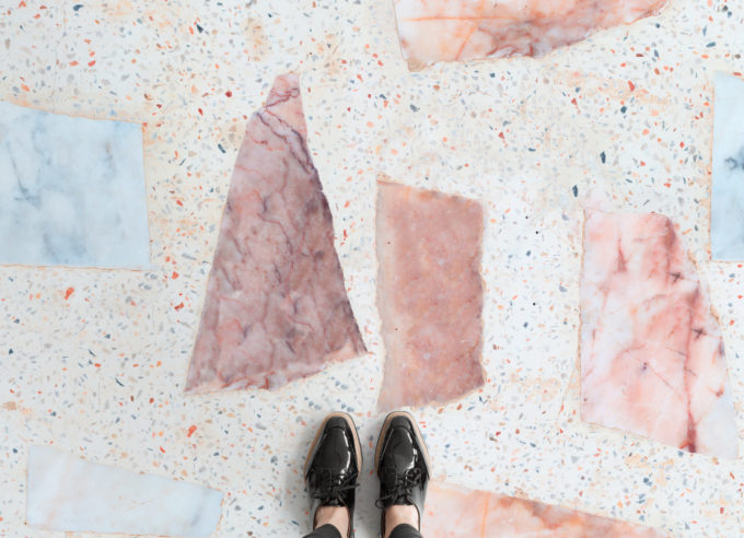 chunky terrazzo vinyl flooring