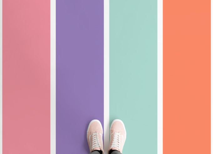 Multi-coloured Thick Stripes Bright Vinyl Flooring