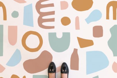 pastel shapes abstract pattern vinyl flooring